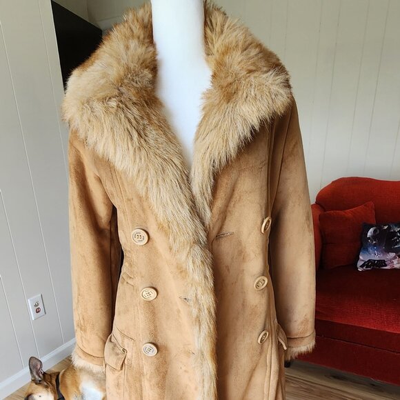 Vintage Baby Phat Tan Suede and Faux Fur Coat in Medium - Picture 1 of 8